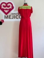 VESTIDO BORDADO CHENTEÑO ROJO T-M - Imagen 4