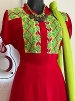 VESTIDO BORDADO CHENTEÑO ROJO T-M - Imagen 3