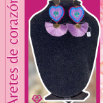 ARETES DE CORAZON MORADOS