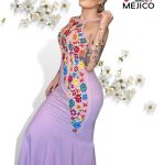 VESTIDO ELUNEY PALO DE ROSA CORTE SIRENA T-36