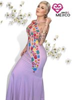 VESTIDO ELUNEY PALO DE ROSA CORTE SIRENA T-36