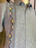GUAYABERA  AZUL MANGA CORTA T-38,40 - Imagen 2