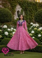 VESTIDO BORDADO CHENTEÑO ROSA FLOREADO T-M