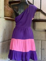 VESTIDO FRIDA CORTO MORADO CON ROSA T-CH - Imagen 3