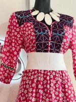VESTIDO BORDADO CHENTEÑO ROSA FLOREADO T-M - Imagen 2