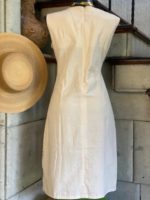 VESTIDO DE LINO NATURAL CON FLORES T-34 - Imagen 3
