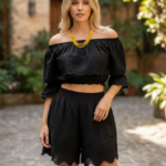 SHORT NEGRO DE lINO T-UNITALLA