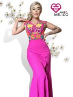 VESTIDO JANETH FUCSIA T-M