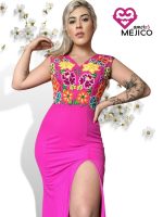 VESTIDO JANETH FUCSIA T-M - Imagen 2