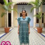 HUIPIL AMUZGO VERDE OLIVO  T-G