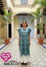 HUIPIL AMUZGO VERDE OLIVO  T-G