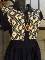 VESTIDO CHENTEÑO AZUL MARINO LISO T-EG - Imagen 2