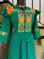 VESTIDO BORDADO CHENTEÑO VERDE JADE T-G - Imagen 2