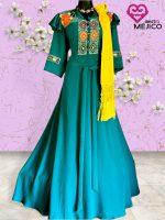 VESTIDO BORDADO CHENTEÑO VERDE JADE T-G