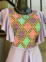 VESTIDO BORDADO CHENTEÑO AMARILLO T-CH/M - Imagen 2