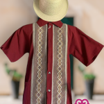 GUAYABERA DE MANTA VINO MANGA CORTA T- CH