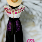 PANTALON DE LINO BORDADO T-M