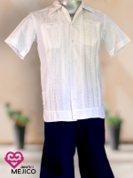 GUAYABERA DE LINO BLANCA MANGA CORTA T- 38