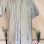 GUAYABERA DE LINO AZUL CLARO MANGA CORTA T.- 34,36,40,42