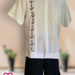 GUAYABERA  ANCLA BLANCA MANGA CORTA T-36,38,40