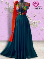 VESTIDO YATZIL VERDE BOTELLA T-G