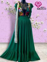 VESTIDO YALITZEN VERDE BANDERA T-G
