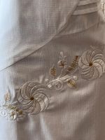 VESTIDO DE LINO BLANCO CON FLORES  T-42 - Imagen 3