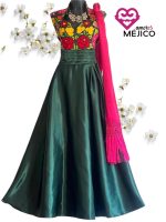 VESTIDO CITLALI VERDE BOTELLA T-G