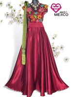 VESTIDO CITLAHUI VINO T-M