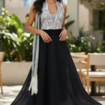 VESTIDO LLUVIA NEGRO/PLATEADO T-M