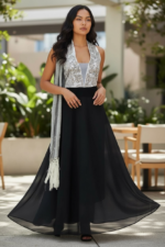 VESTIDO LLUVIA NEGRO/PLATEADO T-M