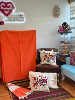 COLCHA ARTESANAL MATRIMONIAL NARANJA
