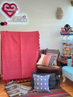COLCHA ARTESANAL MATRIMONIAL ROJO