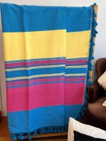 COLCHA ARTESANAL KING TRICOLOR - Imagen 3