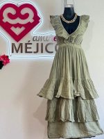 VESTIDO MARIPOSA VERDE OLIVO T-UNITALLA