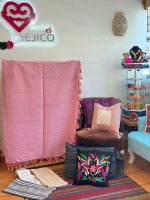 COLCHA ARTESANAL MATRIMONIAL ROSA