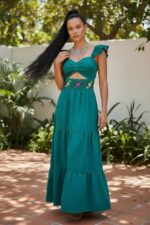 VESTIDO ALARI VERDE TURQUESA T-UNITALLA