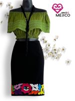 CROP CAMPESINO VERDE OLIVO T-UNITALLA