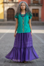 BLUSA IRIS VERDE TURQUESA T-M
