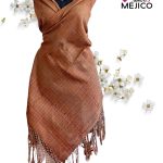 REBOZO TELAR CAFE/AMARILO T-G