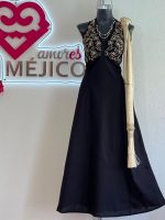VESTIDO ALESANDRA NEGRO/DORADO T-UNITALLA