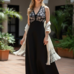 VESTIDO ALESANDRA NEGRO/BLANCO T-UNITALLA
