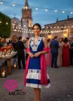 VESTIDO KATIA AZUL/BLANCO T-UNITALLA