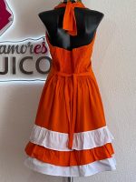 VESTIDO KATIA NARANJA/BLANCO T-UNITALLA - Imagen 4