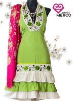 VESTIDO KATIA VERDE/BEIGE T-UNITALLA - Imagen 2