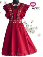 VESTIDO GRETA VINO T-UNITALLA