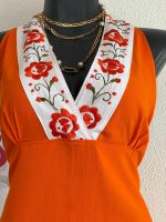 VESTIDO KATIA NARANJA/BLANCO T-UNITALLA - Imagen 3