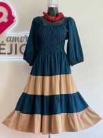 VESTIDO SORAY CAFE/AZUL T-UNITALLA