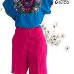 HUIPIL CORTO AZUL T-G