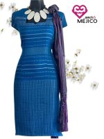 VESTIDO DE TELAR LONDRA AZUL T-M - Imagen 2